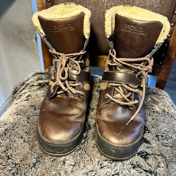Polo RalphLauren Hayward Quilted Laceup Shearling Upper/Lining Buckle Snow Boots - Picture 12 of 12